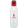 20 Oz. H2go Flip Water Bottle w/Red Threaded Lid And Clear Straw